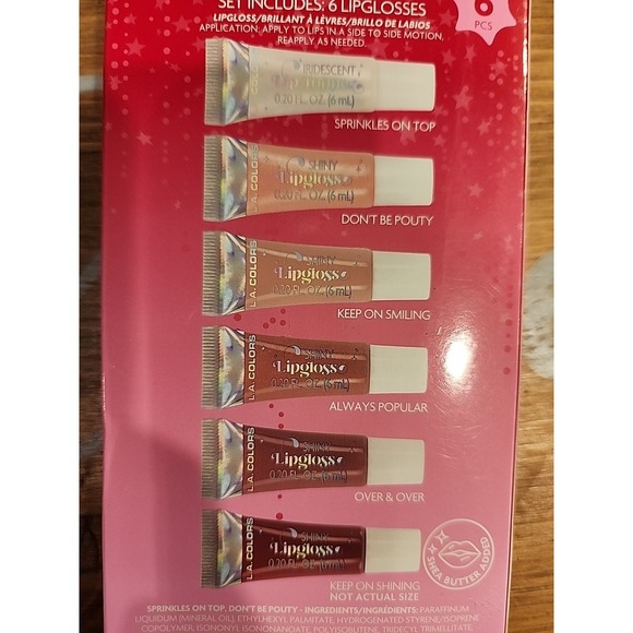NEw L.A. Colors Dream to Gleam 6 pc. Shiny Lip Gloss Set & Eyeshadow Palette Set - Picture 3 of 5